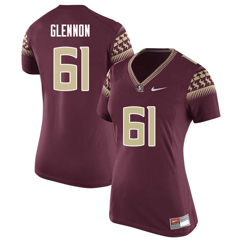 Women #61 Grant Glennon Florida State Seminoles College Football Jerseys Sale-Garnet